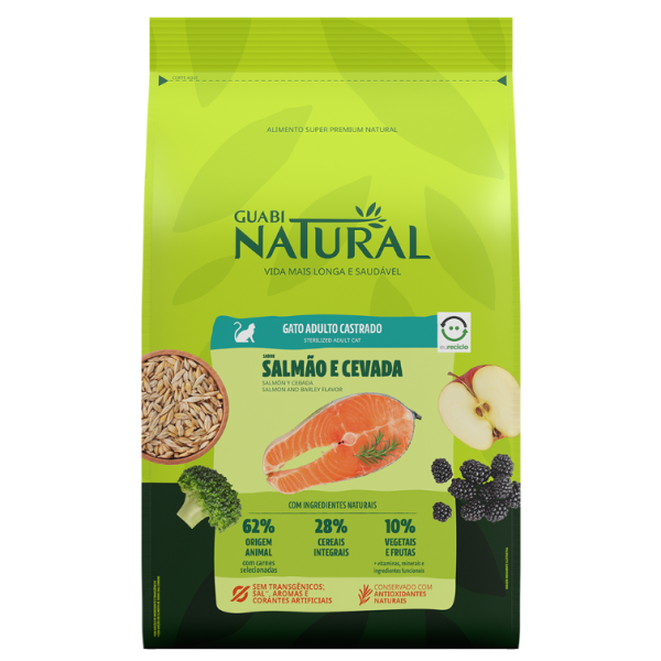 Guabi Natural Gato Adulto Castrado Salmón y Cebada