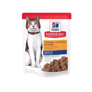 Alimento húmedo Hills Sd Feline Adult 7+ Tender Chicken Dinner Pouch para gatos 79.39 Gr en lima peru