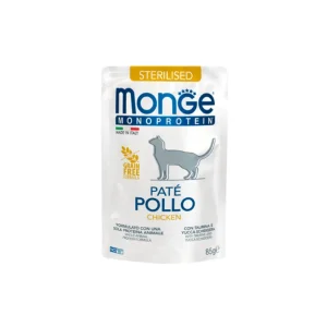 Alimento humedo Monge Monoprotein Sterilised Pollo Sobre para gato 85 G en lima peru