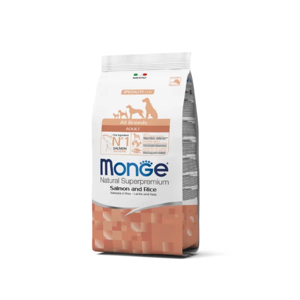 Alimento seco Monge Adulto Salmon Y Arroz para perro 12 Kg en lima peru