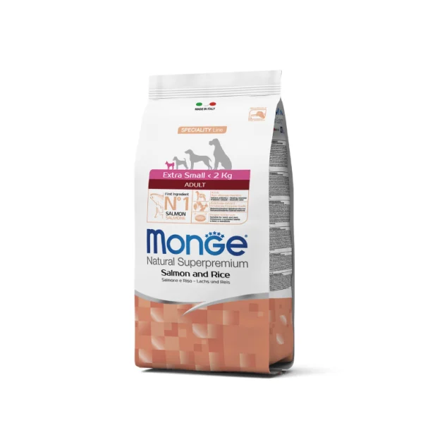 Alimento seco Monge Adult Extra Small Salmon Y Arroz para perro 2.5 Kg en lima peru